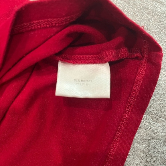 [L]EILEEN FISHER Top Rayon Stretch Jersey Round Neck Long Sleeve Red USA - Picture 5 of 7